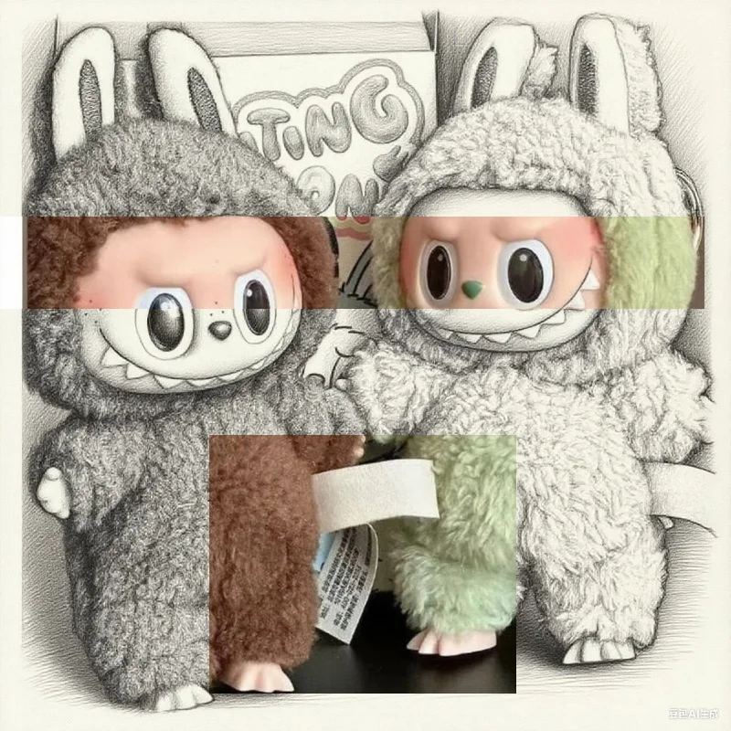 น่ารักอะนิเมะ Macaron Series กล่องตาบอดไวนิลตุ๊กตา Plush จี้พวงกุญแจตัวอักษร Decor Face ของเล่นสะสมของขวัญแปลกใจ