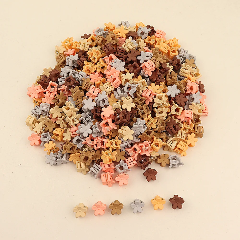 50 stücke Zufällige Farbe Solide Nette Blume Y2K Kleine Haar Klaue Schöne Haar Schmücken Clips Haarnadeln Kinder Süße Haar Zubehör
