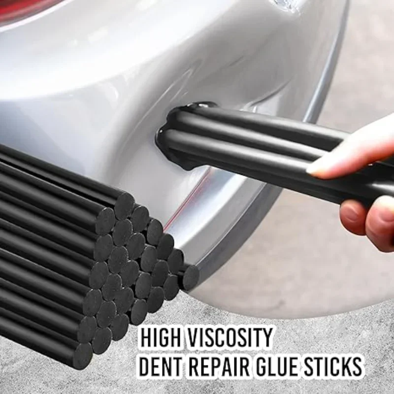 Barras de pegamento caliente negro, barras de pegamento termofusible, herramienta de reparación de abolladuras, adhesivo termofusible de color EVA para manualidades de coche, reparaciones generales