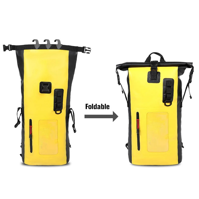 25L 30L ว่ายน้ํากระเป๋า PVC แห้งกระเป๋าเป้สะพายหลังกันน้ํากระสอบขนาดใหญ่ River Trekking กระเป๋าล่องแก่งกลางแจ้งกระเป๋าเดินทางกระเป๋าถือ