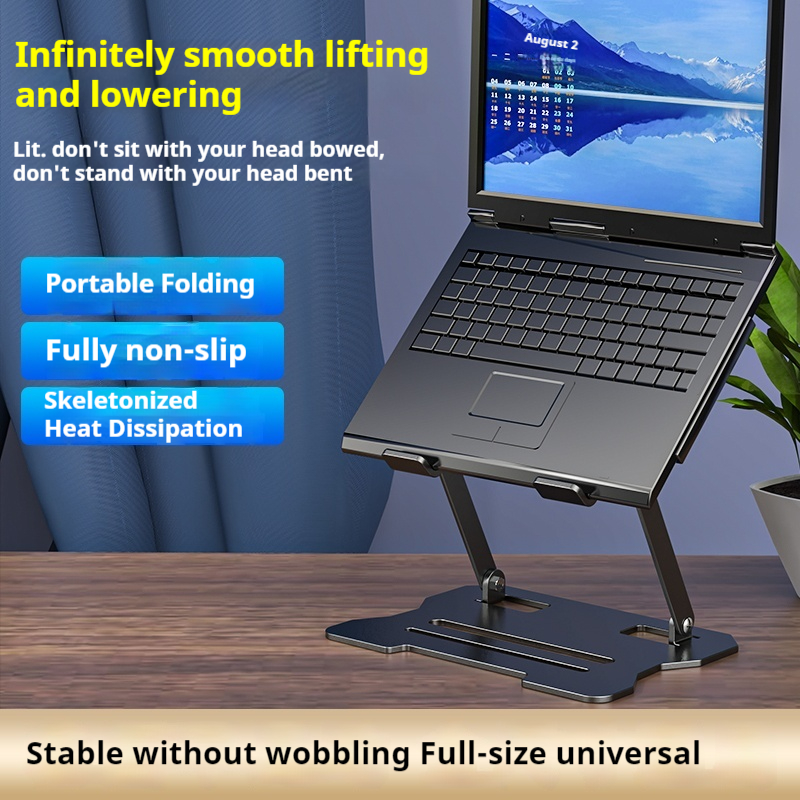 Portable Laptop Holder Stand Ergonomic Heightening Shelf Laptop Support Bracket Fast Heat Dissipation Base Foldable Tablet Stand