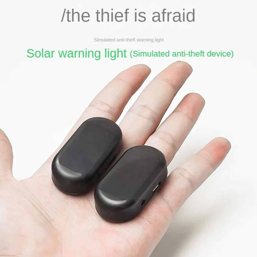 1/2pcs Auto Falsa Luce di Sicurezza Ad Energia Solare Simulato Allarme Fittizio Avvertimento Senza Fili Antifurto Attenzione Lampada LED Flash Imitazione