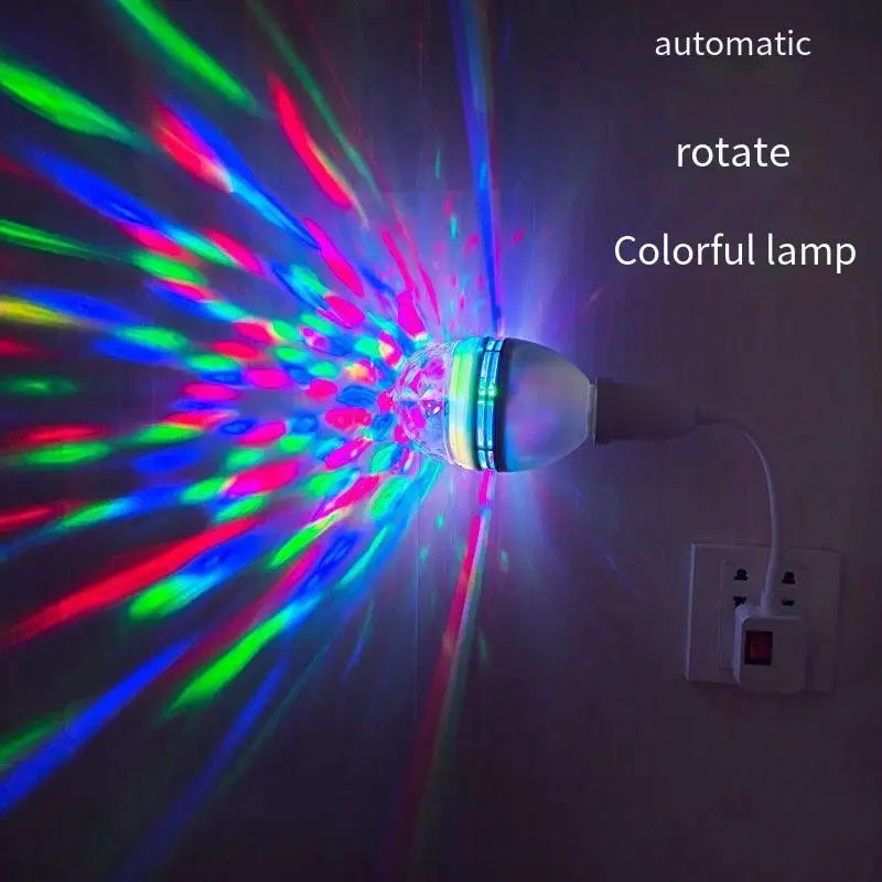 Multicolor Stage Effect Lighting Atmosphere Rotating E27 light bulb Automatic Disco KTV DJ Magic Ball Lampe dancing Home Party
