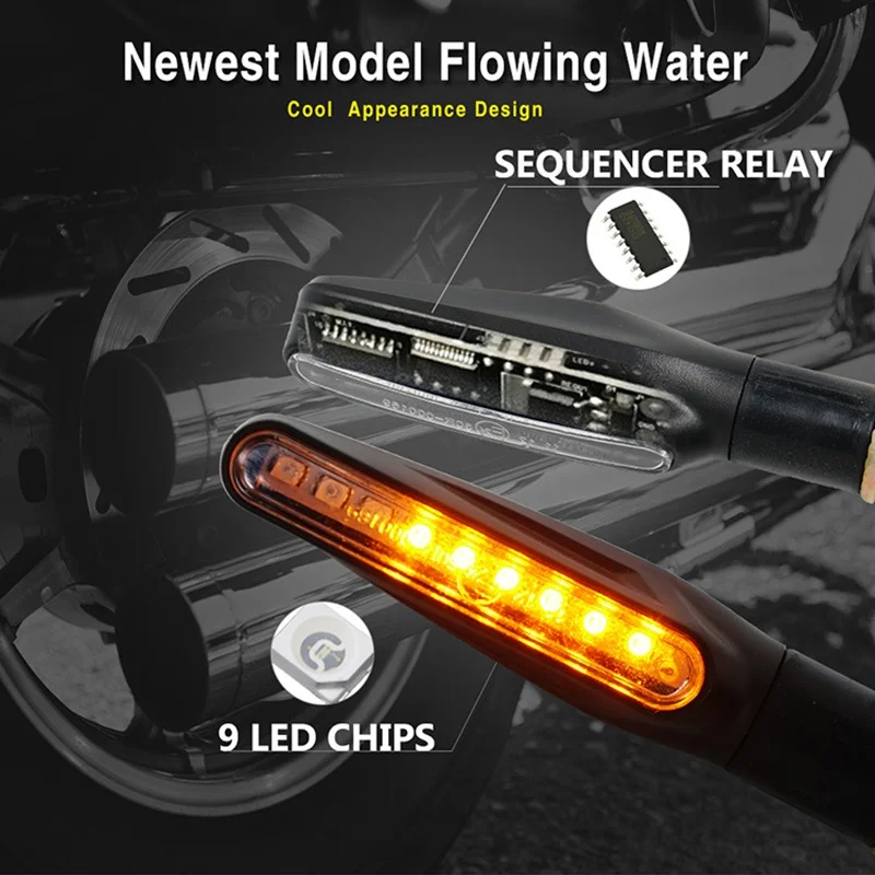 1/2Pcs เหมาะสําหรับรถจักรยานยนต์ต่างๆรุ่นไฟเลี้ยว E24 ไฟ LED 12 SMD ไหลน้ําไฟกระพริบกระพริบหยุดหาง