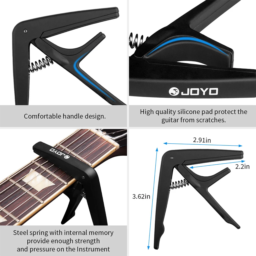 JOYO JCP-01 гитарный каподастр из цинкового сплава, металлический гитарный каподастр, акустическая электрогитара, зажим для настройки укулеле, 6-струнный гитарный каподастр