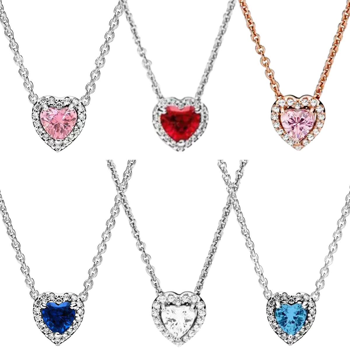 Collier avec pendentifs colorés en forme de cœur, Original, en argent Sterling 925, cœur surélevé, bijoux fins pour amoureux, cadeau de vacances
