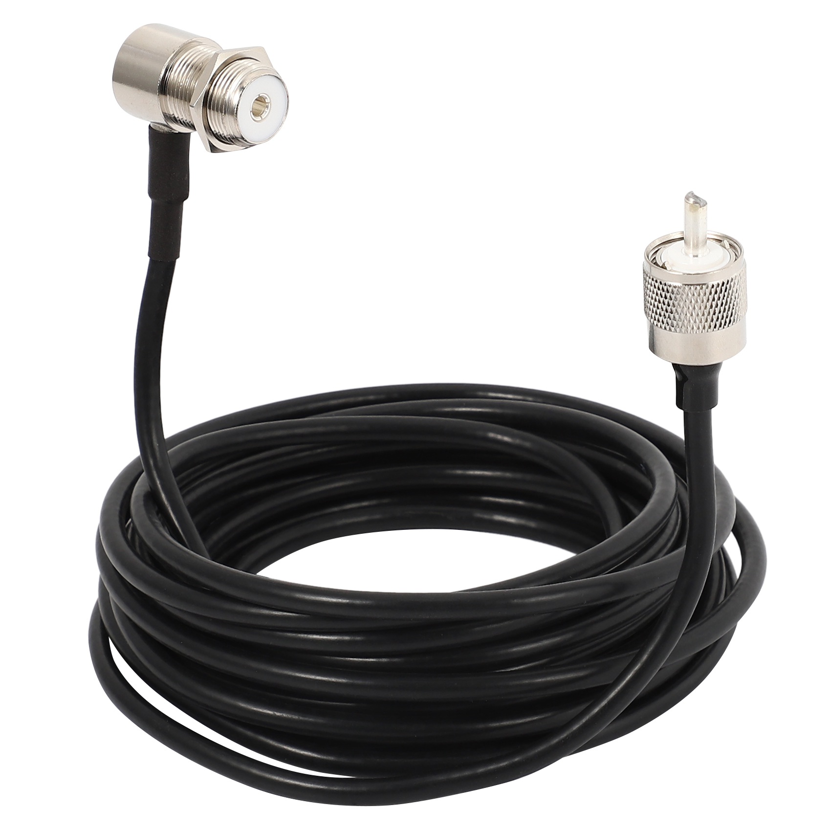 Conectores RG58 PL259 UHF a SO239 de 16 pies para cable de montaje de antena móvil de radio de coche XY