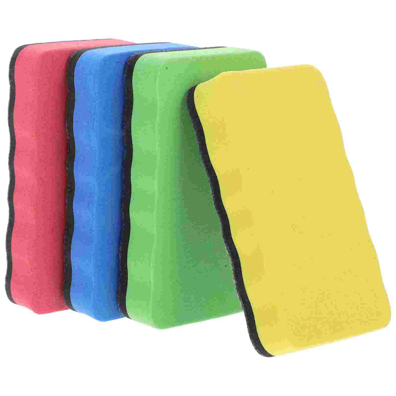 4 Pcs Magnetic EVA Felt Erasers Blackboard Whiteboard Cleaning Cloth Dry Erase Board Wipe Presentation Supplies Glass Metal