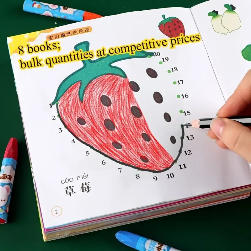 8 boeken Digitale connectiviteits- en kleurboekset voor kinderen, geschikt voor kinderen van 3 tot 6 jaar, kunstbenodigdheden, kantoor, school