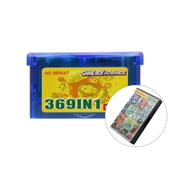 Игровой картридж GBA в стиле ретро 369 в 1, 32-битный мультиколлекционный английский язык, версия для GBA SP
