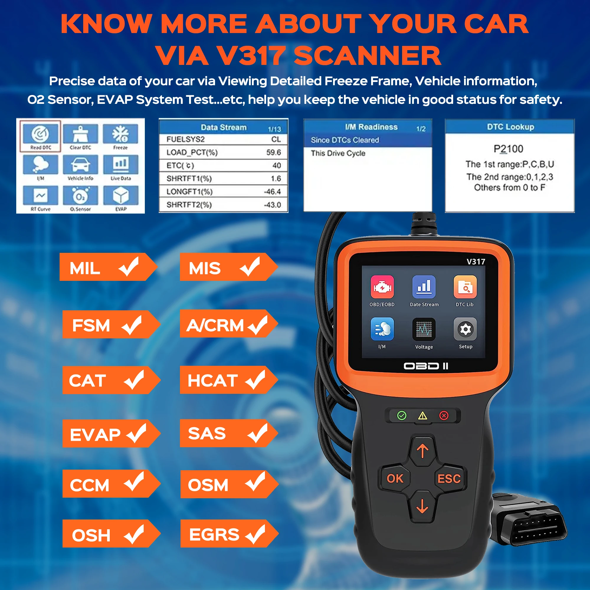 Obd2 scanner auto code leser überprüfen motor licht leser obdii/eobd auto computer diagnose scan tool