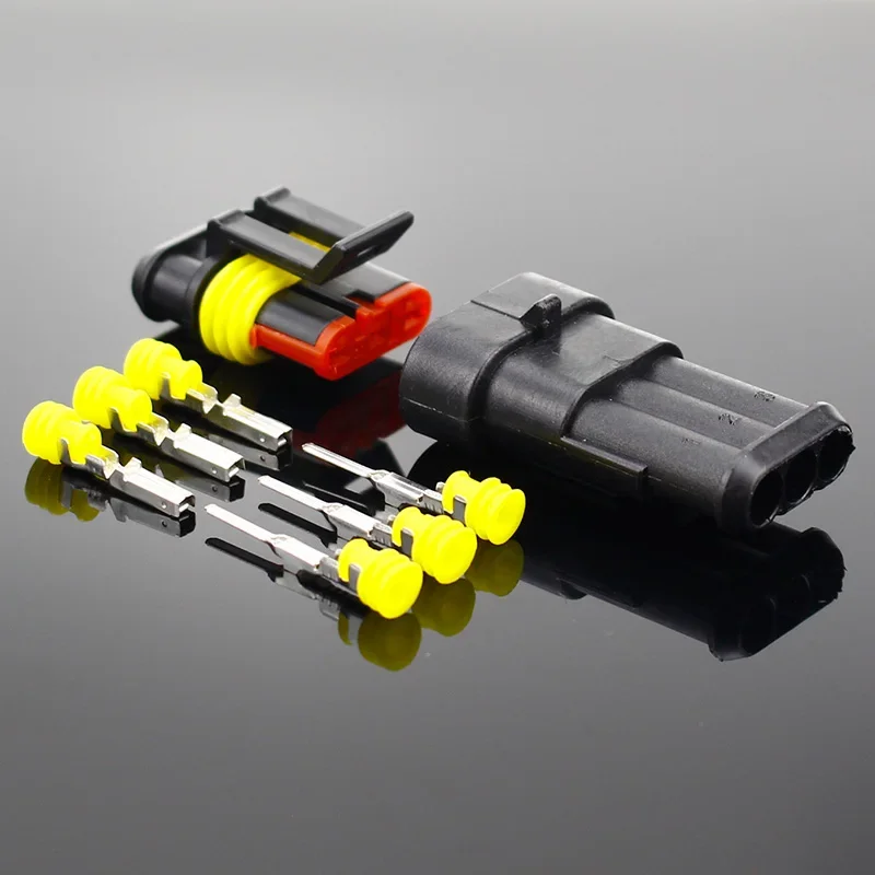 2-5 セットキット 2 ピン 1/2/3/4/5/6 ピンウェイ AMP スーパーシール防水電線コネクタプラグ車の防水コネクタ
