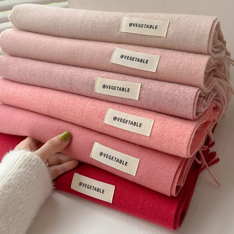 2024 Winter Scarf For Women Long Warm Cashmere Scarves Hijab Solid Lady Shawl Wrap Female Pashmina Bandana Head Scarfs New