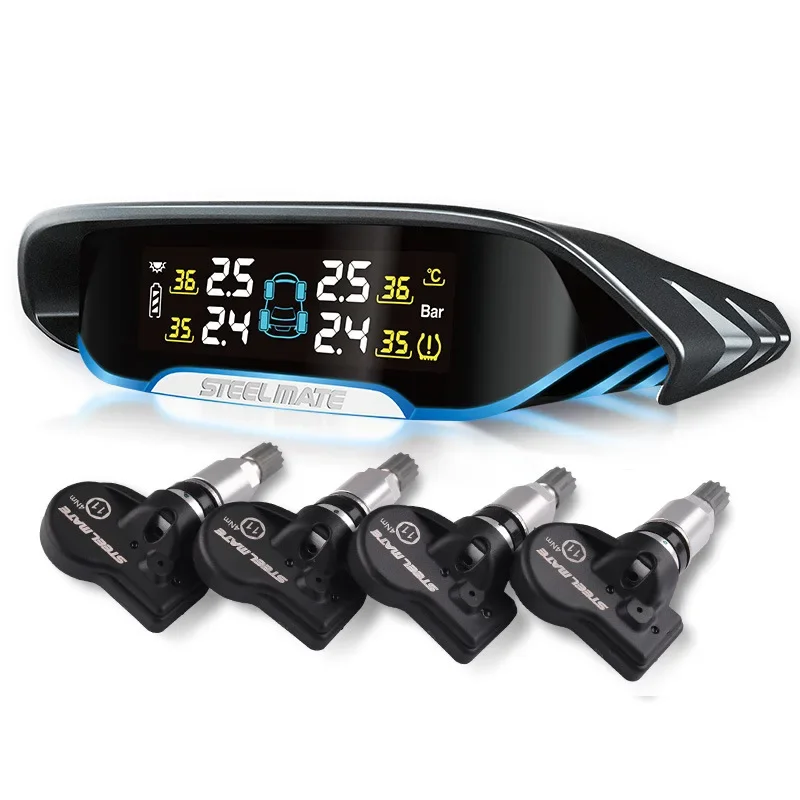 2024 New Steel Mate Tire Pressure Monitoring Built-in Wireless Built-in Solar Energy Detection TPMS System New X1