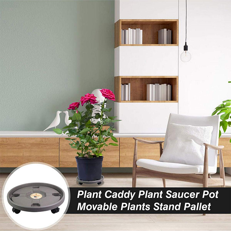 Ruote universali per vasi da fiori Vassoio rotondo in plastica Supporto per vasi da fiori per carichi pesanti Supporto per piante in vaso mobile con rulli