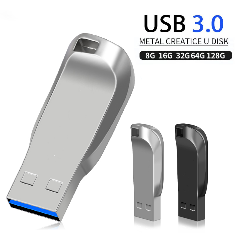 Unidad flash USB 3.0 con varilla de metal de alta velocidad, 128 GB, 64 GB, 32 GB, 16 GB, 8 GB, disco U con bolígrafo gratuito duradero para almacenamiento de datos