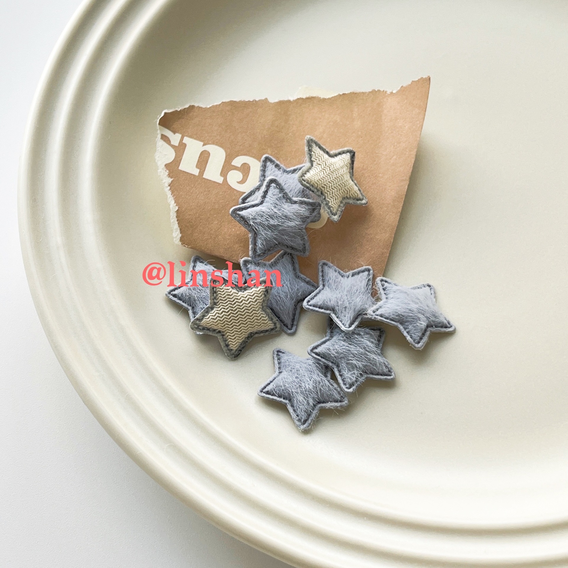 50Pcs Mini Cute 2cm Ultrasonic Embossed Five Star Patch DIY Handmade Star Flower Sticker Hair Headgear Accessories