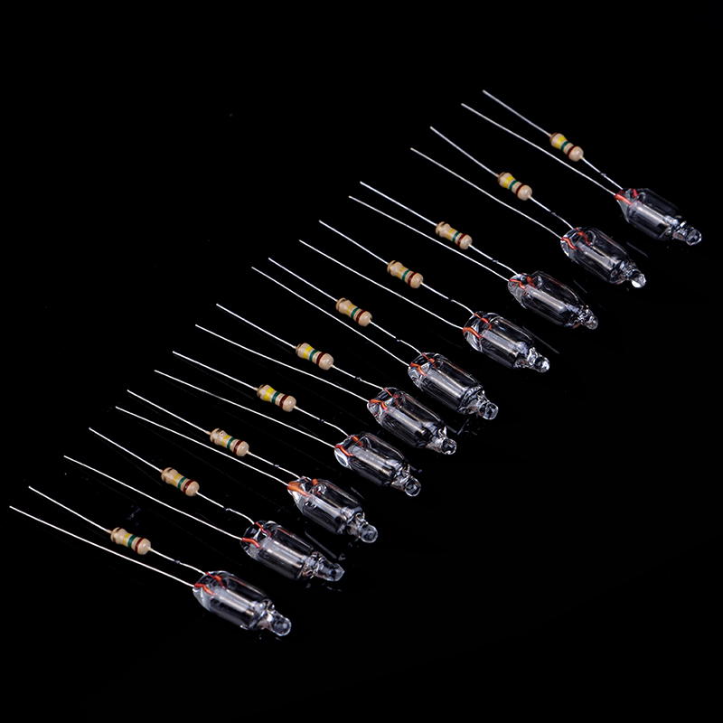 20 Uds. Lámparas indicadoras de neón con resistencia conectada a 220V 6*16 Mm lámpara de brillo de neón indicador de red