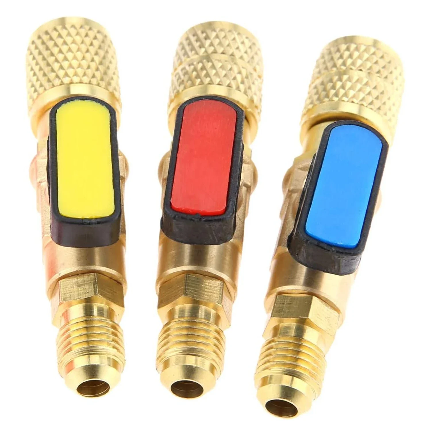 R22 Refrigerant Ball Valve Brass Air Conditioning Refrigerant Shut-Off Valve Connecting to Hose Refrigeration Tool r410a Adapter