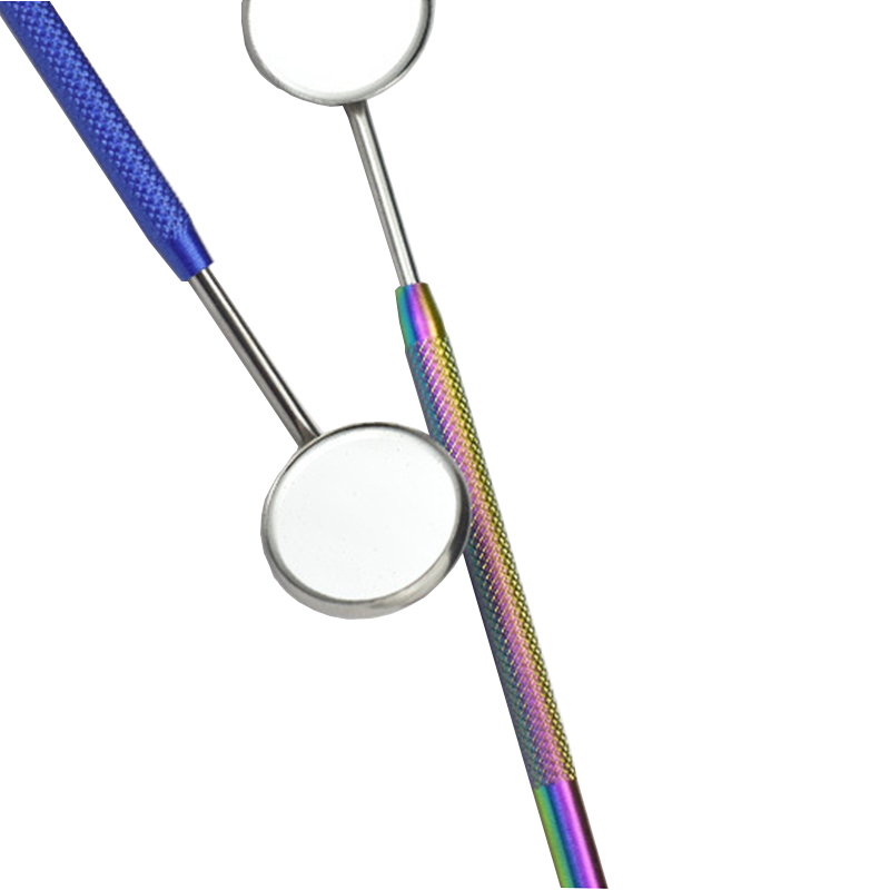 Espejo Dental para la boca, reflector, odontoscopio, multifunción, comprobación Oral, mango de acero inoxidable desmontable, 8 colores