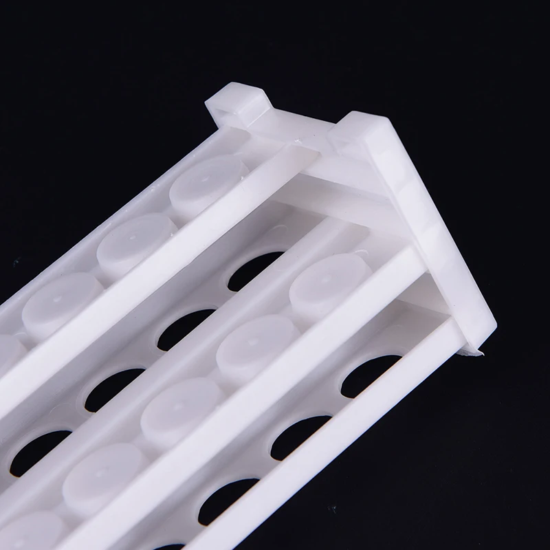 Banco prova in plastica Scaffale Portaprovette 20 fori Laboratorio Bianco Provette da centrifuga Forniture per attrezzature