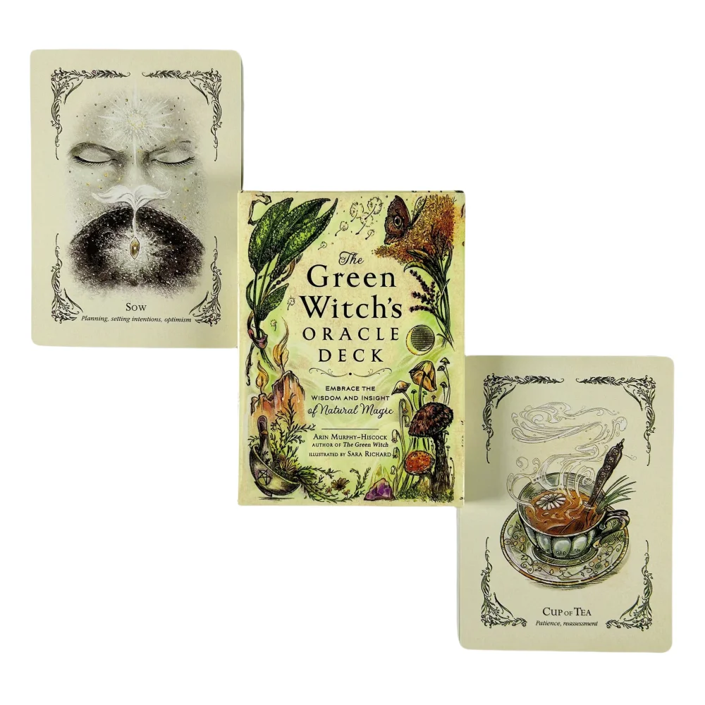 The Green Witch's Oracle Deck-kaarten Een 50-Engelse Visions Divination Edition Deck Borad Games Tarot voor het spelen van feesten