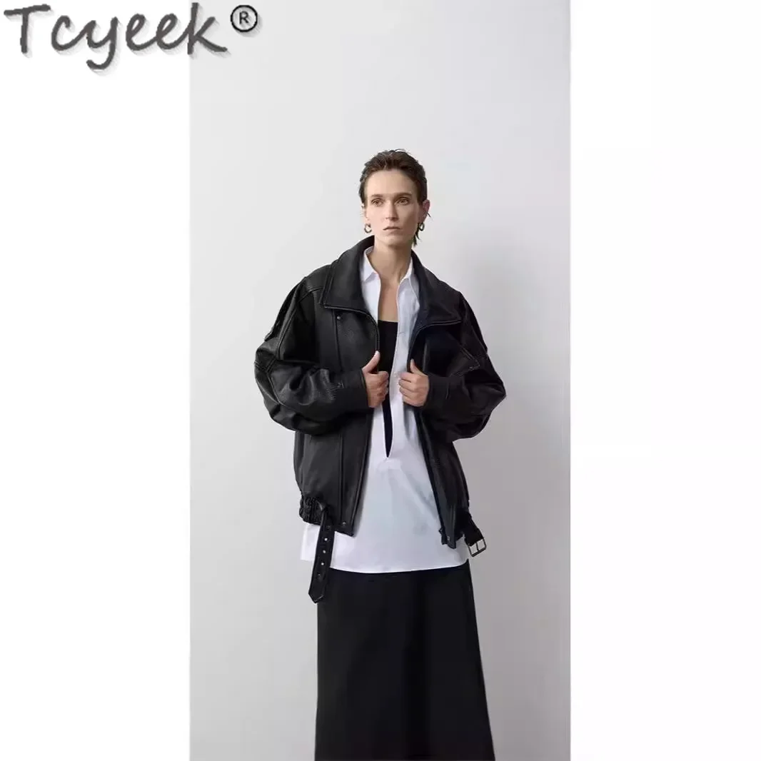 Tcyeek ธรรมชาติเสื้อหนังแท้เสื้อผ้าผู้หญิงฤดูใบไม้ผลิฤดูใบไม้ร่วง Sheepskin Coat แฟชั่นผู้หญิงแจ็คเก็ตหนัง Jaqueta Couro