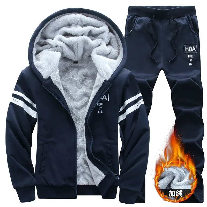 Conjuntos de invierno para hombre, chándales 8XL, sudaderas con capucha informales, sudaderas cálidas con capucha, chaquetas de lana más gruesas, pantalones 2 P, Moleton Masculino