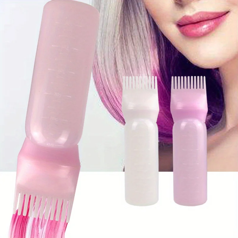 2 stks/set Siliconen Haar Kam Met Wortel Kam Applicator Fles Set Haarolie Applicator Shampoo Borstel Salon haar styling tools