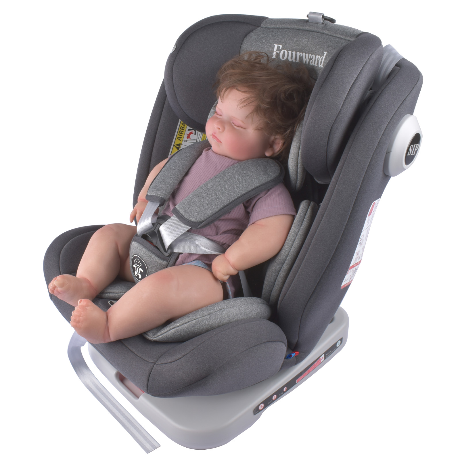 AP02 KL005 Babyautositz 360° °   Drehbar, ISOFIX, Ruheposition, Gruppe 0+1/2/3, 9–36 kg, Kindersitz mit 5-Punkt-Sicherheitsgurt