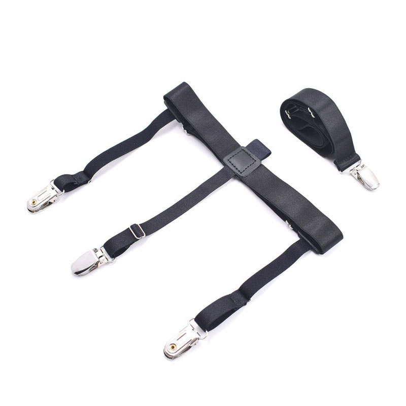 Mens Shirt Stays Upgrade Adjustable Elastic Garter Classics Anti-Wrinkle Shirts Holder with Non-slip Locking Clamps