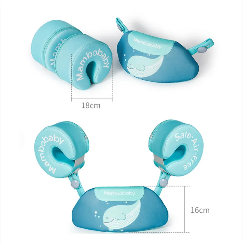 Mambobaby bebê natação flutua instrutor de natação flutuador anel de natação colete de ajuda com asas de braço bóia não inflável para praia piscina
