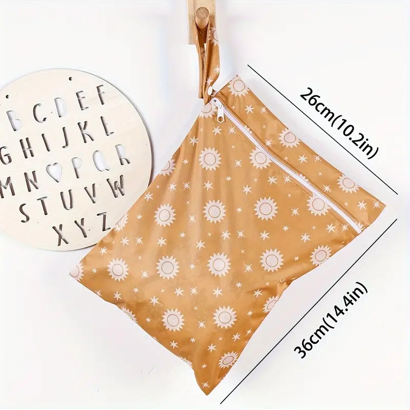 HappyFlute 2PCS 26*36CM Reusable Wet Dry Bag Waterproof Leak-Proof Quick-Drying For Nappy Changing Eco-Friendly Travel Wetbag