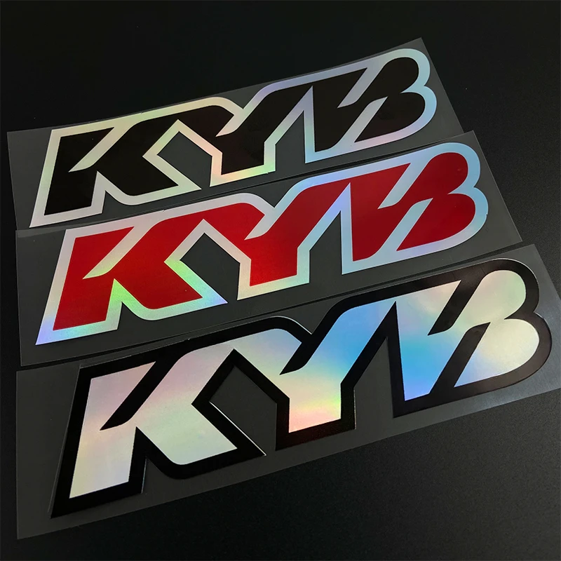 2 個レーシングサスペンションオートバイステッカー Kyb フォークサスペンションビニールデカールヤマハホンダスズキ Ktm カワサキベネリ