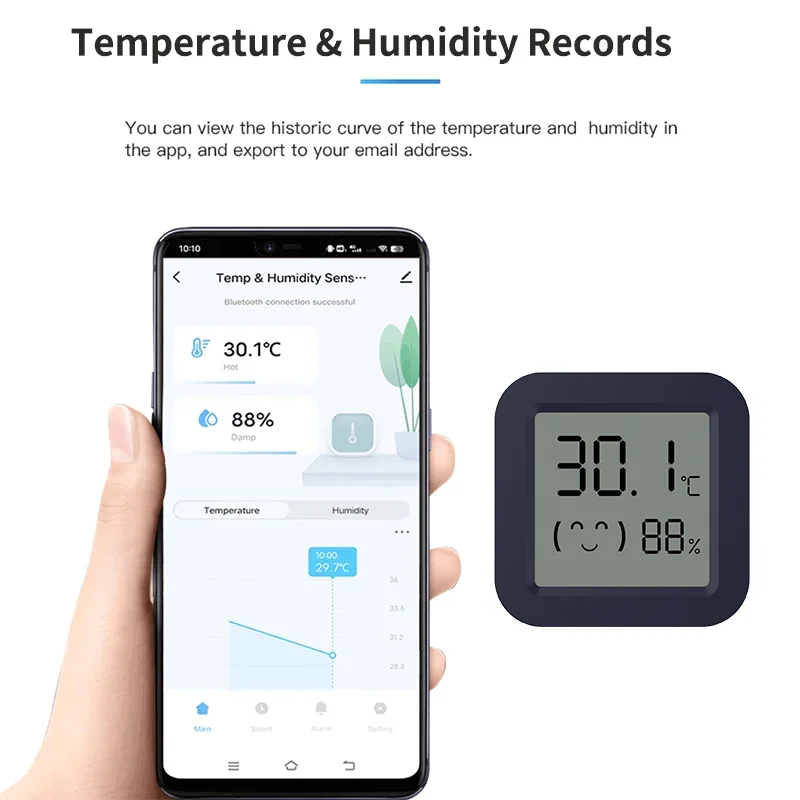 Bluetooth Temperatuur-vochtigheidssensor Mini LCD-scherm Smart Tuya APP Afstandsbediening Spraakbesturing Google Thermometer Hygrometer