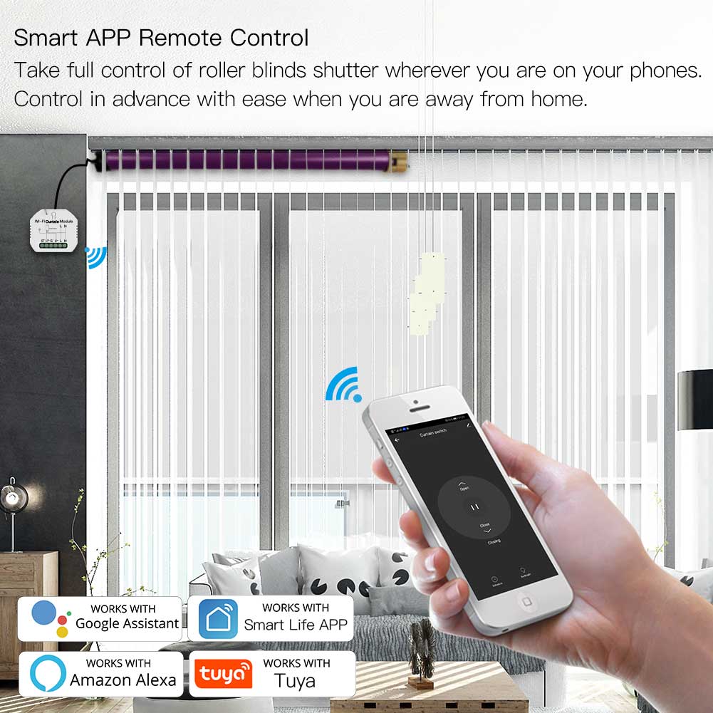 WiFi Mini Smart Vorhang Schalter Modul Rollos Shutter Motor Smart Leben Tuya APP Fernbedienung Arbeit mit Alexa Google Hause