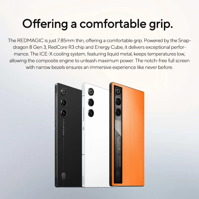 New Original Global Version Redmagic 10 Air NX779J Snapdragon 8 Gen 3  6.8" AMOLED 120Hz 2480 x 1116 50MP*2+16MP 6000mAh 80W NFC