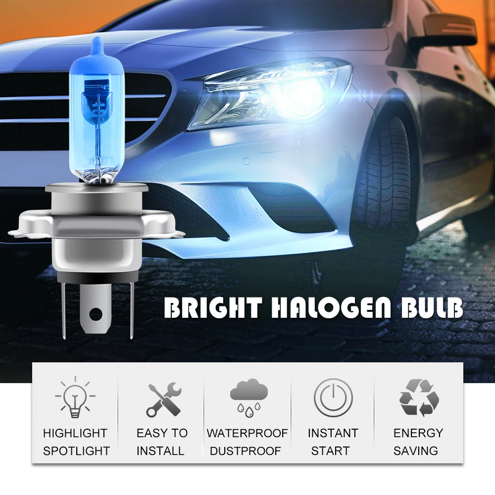 2 STKS Auto 55 W Halogeen Koplamp H7 H4 H1 H11 HB3 9005 HB4 9006 Halogeen Koplamp Auto Licht Hi/Lo Beam 6000 K 12 V Witte Lamp