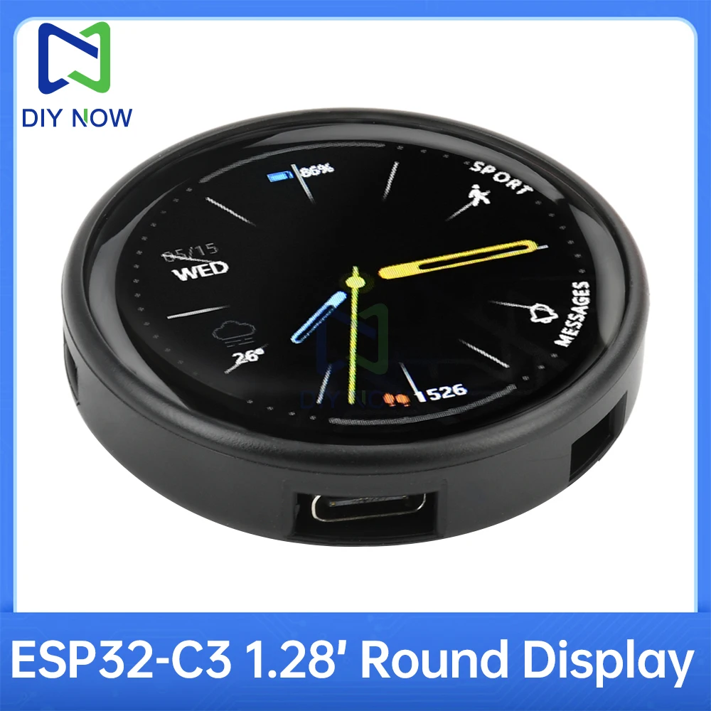 1.28-inch circular display 240*240 IPS GC9A01 display ESP32-C3 wifi Bluetooth development board module onboard ESP32-C3-MINI-1U