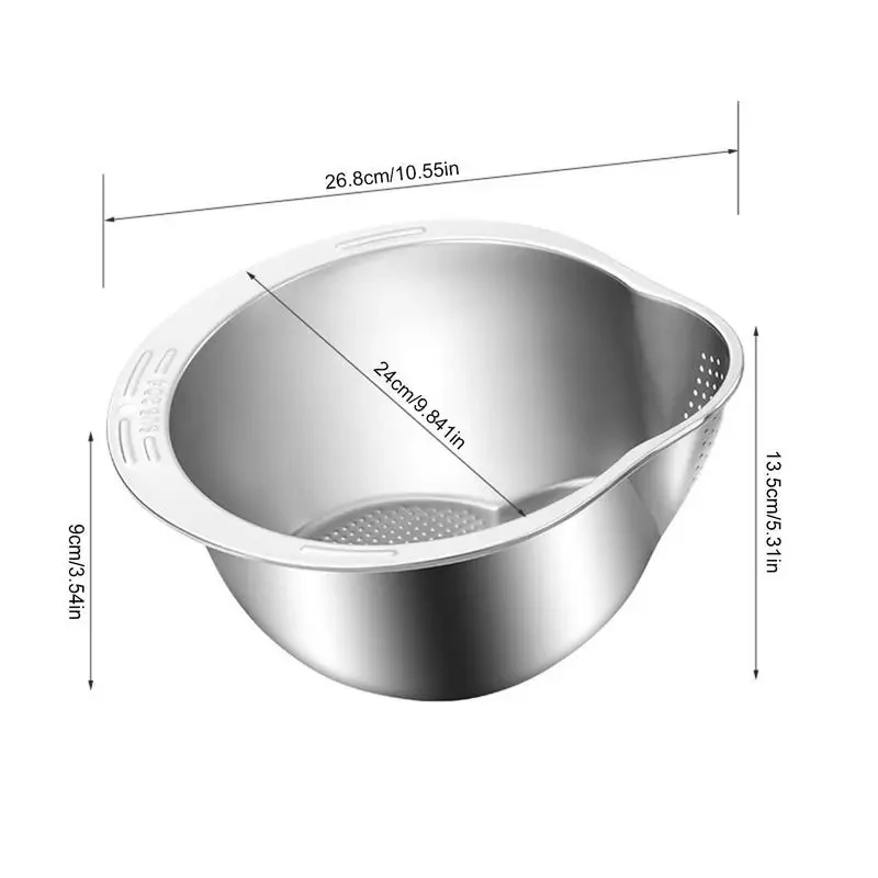 Reisscheibe, Sieb, Schüssel, Edelstahl 304, Reiswaschschüssel, Reissieb, Sieb, Obst- und Gemüsesieb, Küchenutensilien