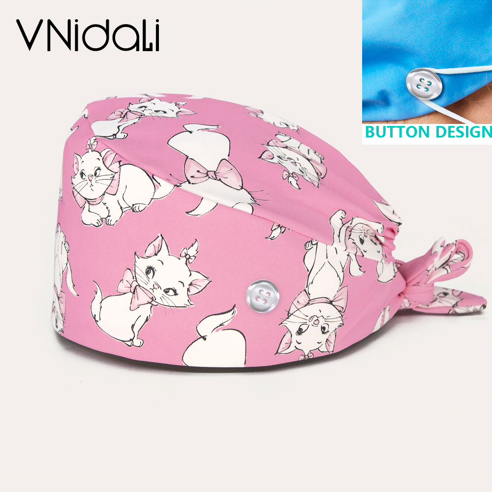 Chapéus cirúrgicos de algodão para mulheres e homens, boné médico ajustável, chapéu de trabalho para médico, enfermeira, gorro de trabalho