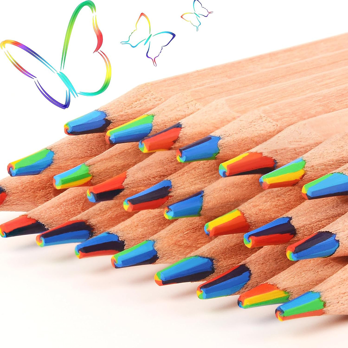 10 peças de lápis de cor de madeira, 7 cores em 1 lápis de desenho colorido, esboços, grafite, colorir, pintura.