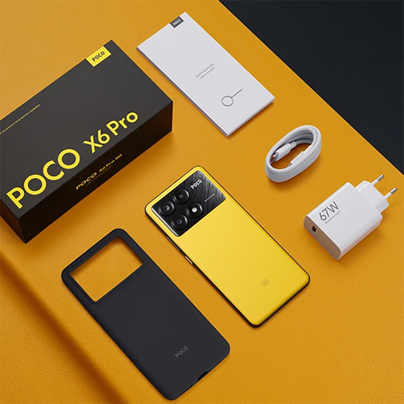 Xiaomi POCO X6 Pro 5G, 8 Go, 256 Go, 12 Go, 512 Go, NDavid EU Charger, Global Version, Mobile Phone
