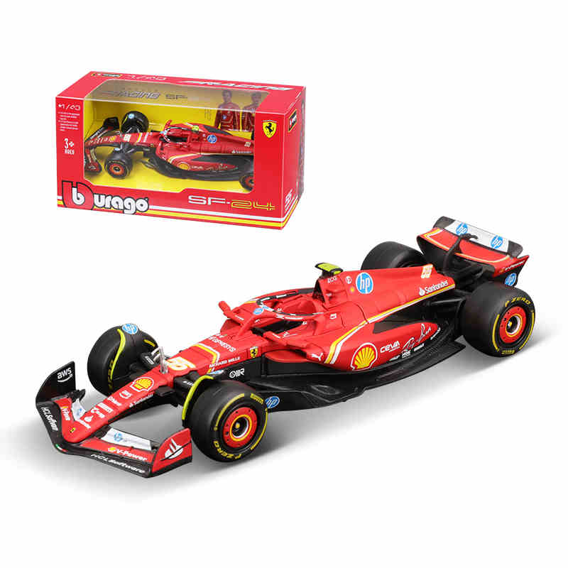 Bburago 1:43 Ferrari SF24 F1 automodel 2024 seizoen 16 # Leclerc 55 # Sainz legering luxe voertuig gegoten formule racespeelgoed cadeau