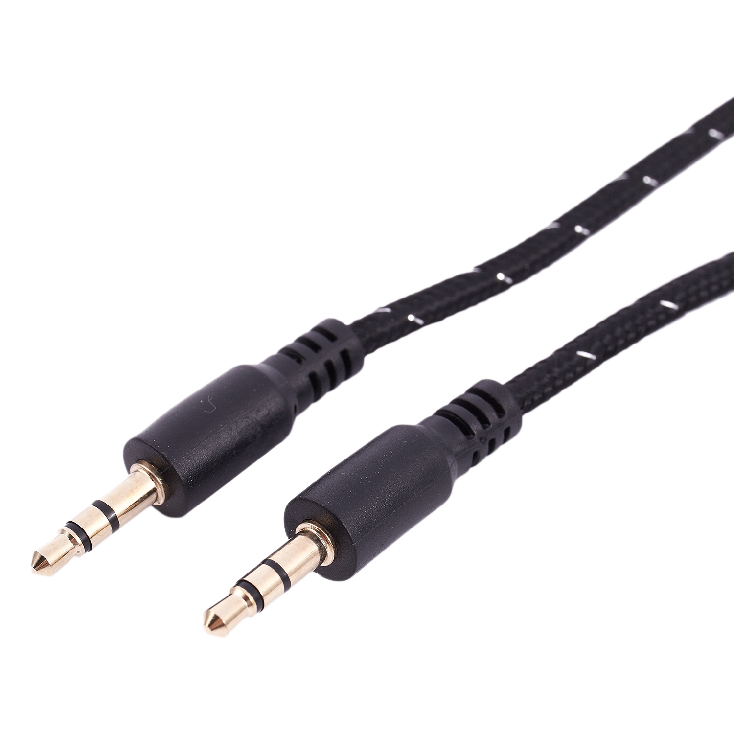 El más nuevo cable auxiliar de audio estéreo macho a macho de 1M 3,5 mm para teléfono de coche, negro