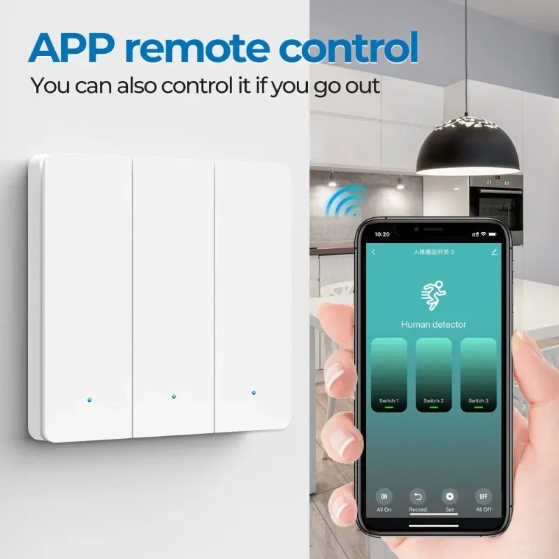 Doodle Zigbee Body Sensing Switch Low Power Wandschalter Single Fire Switching Magnetische Retention ohne externe Kondensatoren