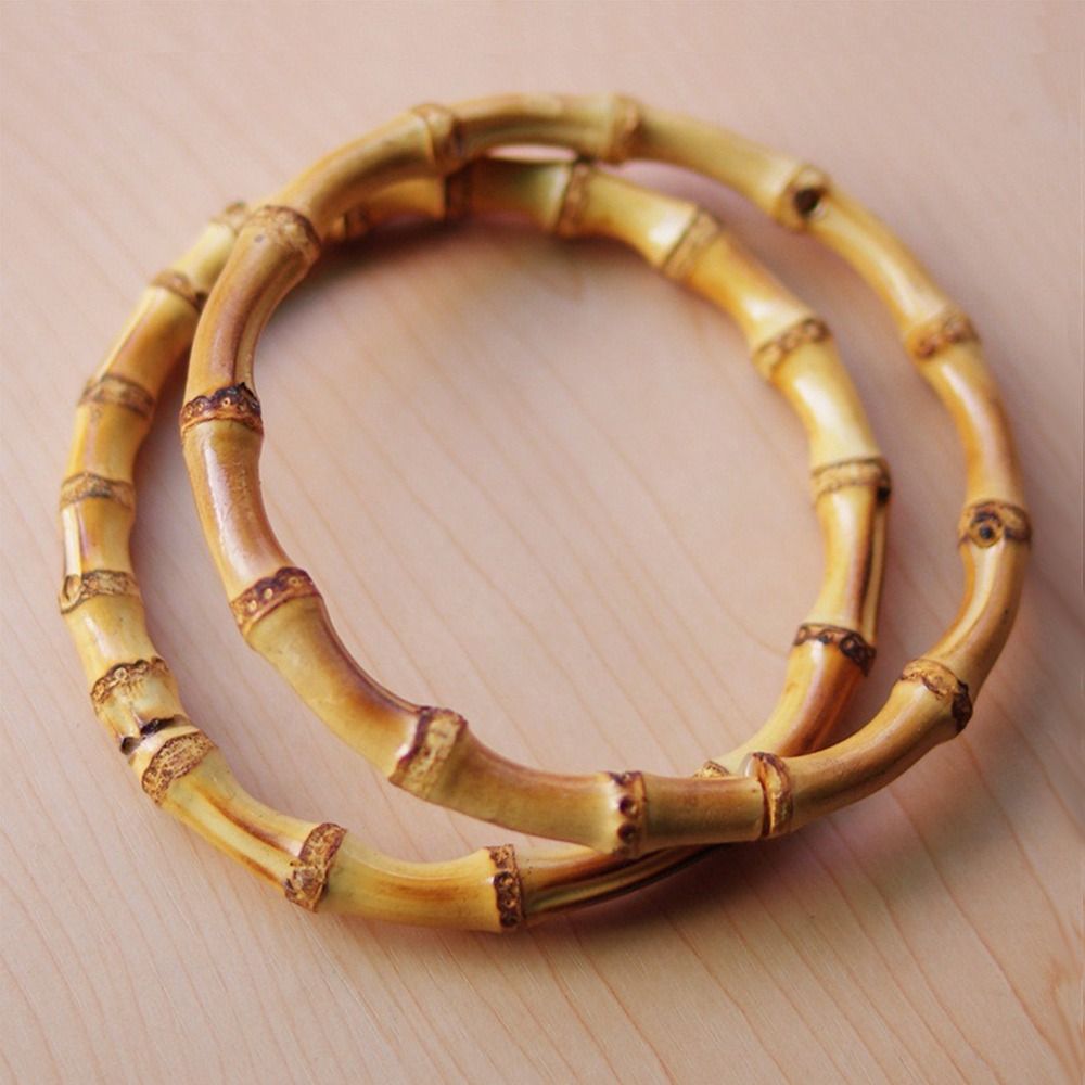 Round Shape Bamboo Bag Handles Handmade Handbag DIY Tote Purse Bag Frame Replacement Handles Making Bag Accessory