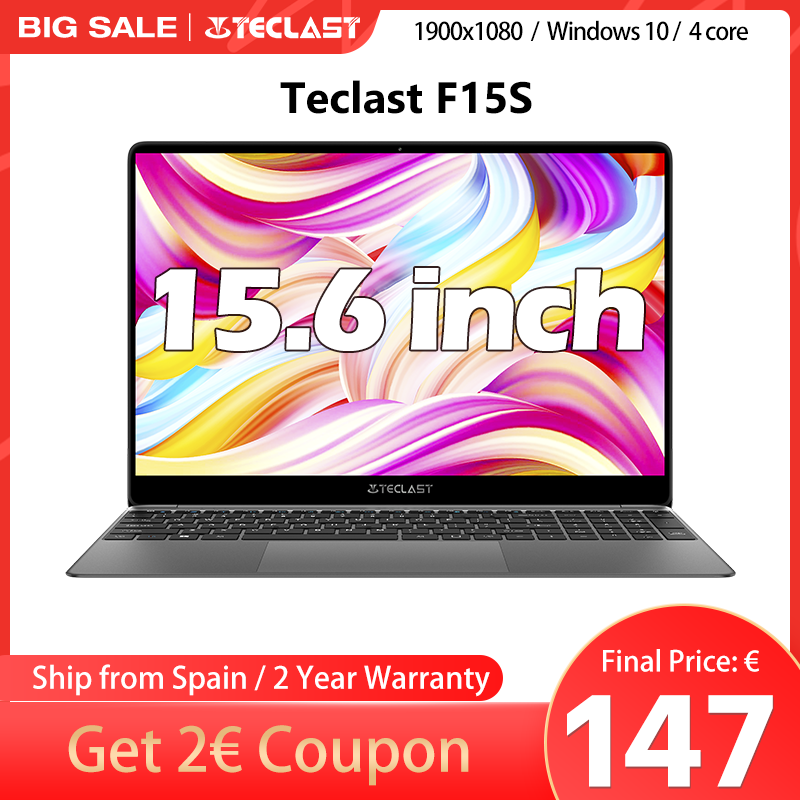 Teclast F15S Ordenador portáti, 15,6 pulgadas, 6GB/8GB de RAM, 128GB de ROM, Celeron J3455/N4020/N3350, Windows 10 OS, 1920x1080 IPS, UHD 500 GPU, Wifi Dual
