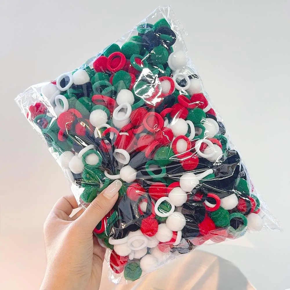 10-30 pçs crianças elásticos faixas de cabelo meninas bola de pelúcia faixa de borracha para crianças doces scrunchie laços de cabelo clipe acessórios de cabelo do bebê