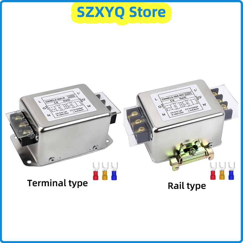 Eenfase tweetraps wisselstroomfilter CW4L2-20A-SR 3A6A10A20A30A terminal rail power filter module circuit zuivering EMI int